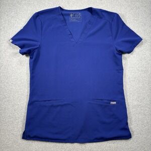 FIGS Casma Scrub Top Womens M Blue‎ Three Pocket Work Utility Nurse Office